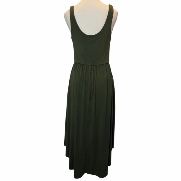 SOZY Med Green Maxi Dress Sleeveless Forest Green - Picture 2 of 10